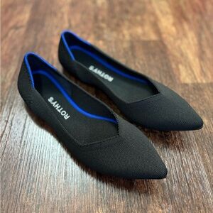 Rothy’s The Point Black Solid Pointed Toe Flats Size 9